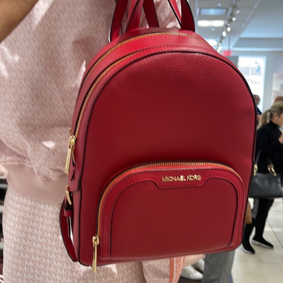 Michael Kors Jaycee Medium Pebbled Leather Backpack
Bright Red NWT - Picture 11 of 16